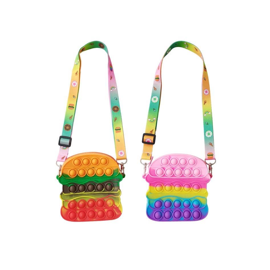 Multi Color Hamburger Push Pop Fidget Bag