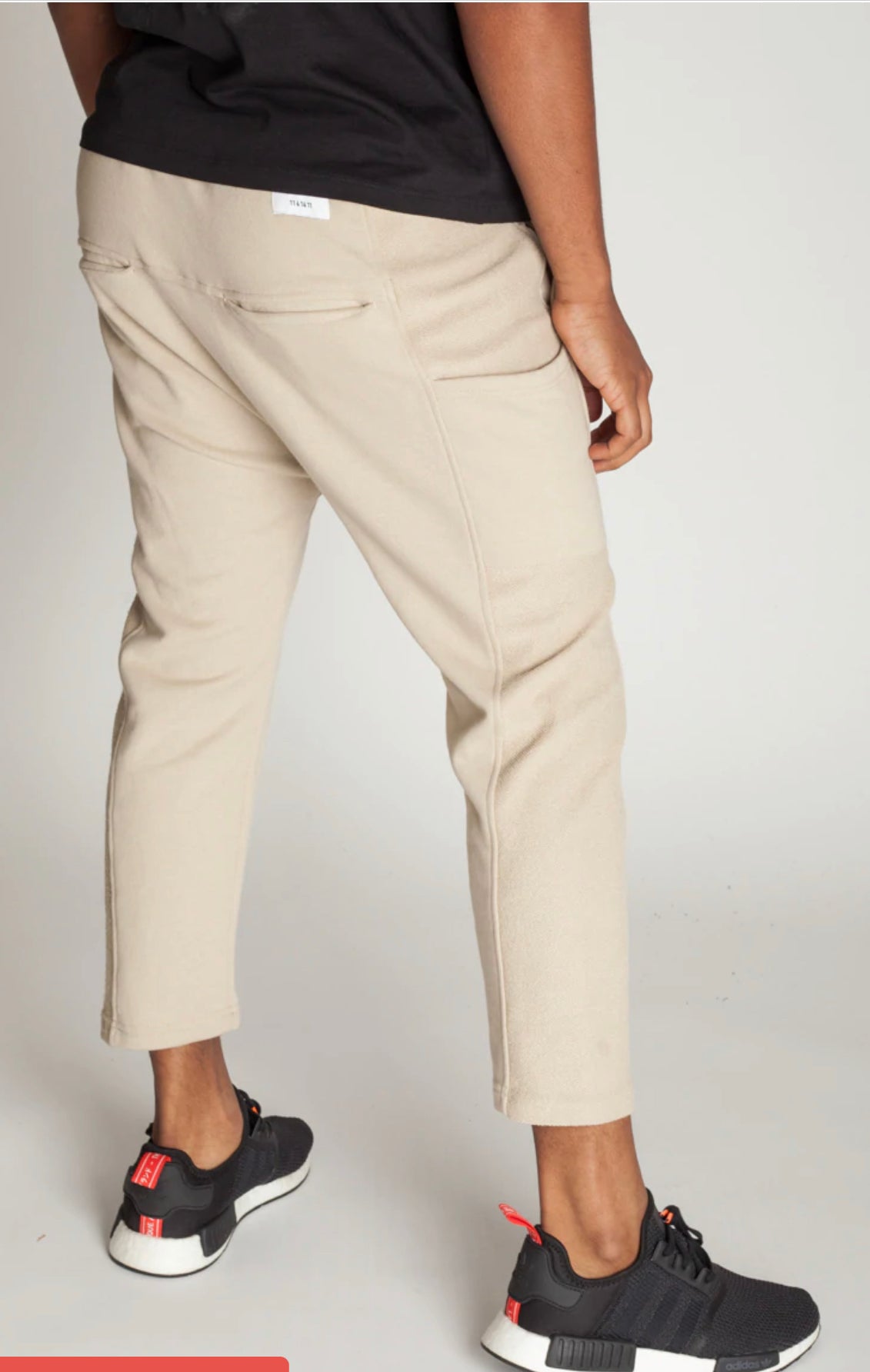 Men's Cropped Sweat Pants -Sand