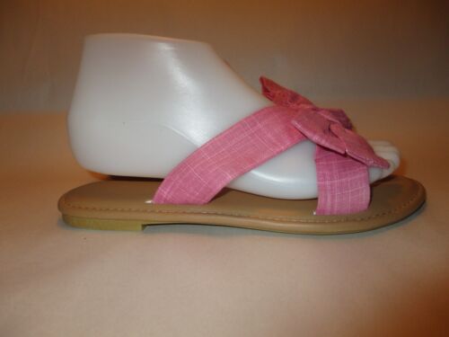 Pink Fabric Strap w/ Bow Cushioned Slide Sandals