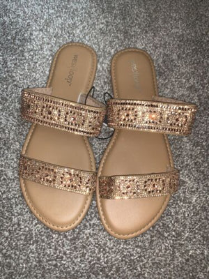 Rose Gold Strappy Sandals