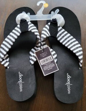 Black & White Stripe Flip Flop