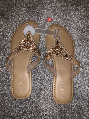 Rose Gold Bling Thong Sandal