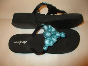 Turquoise Wedge Sandal