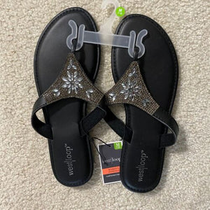 Black Bling Thong Sandal