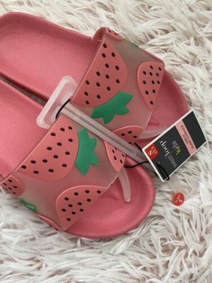 Pink Strawberry Slide Sandals