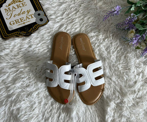 White Flat Sandal